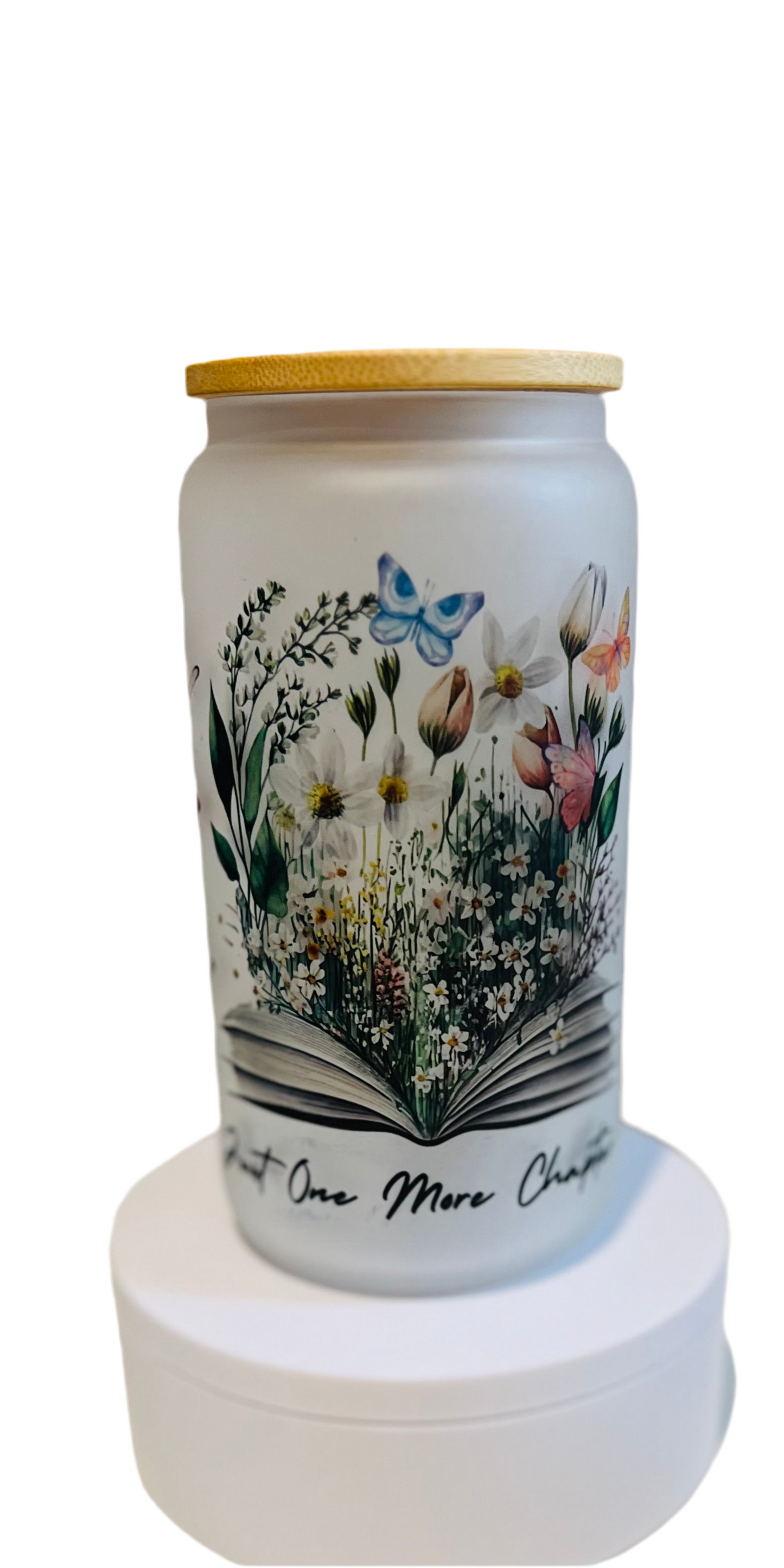 ‘Just One More Chapter’ Glass Tumbler