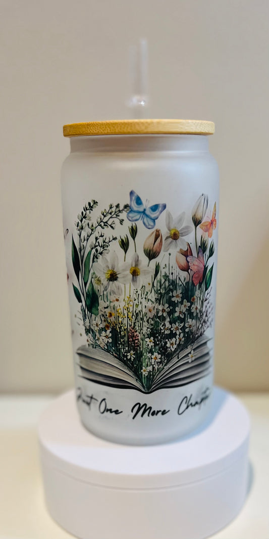 ‘Just One More Chapter’ Glass Tumbler