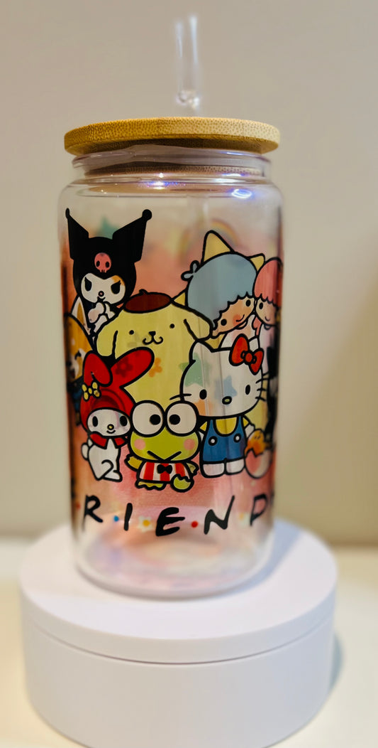 Sanrio Friends Iridescent Glass tumbler