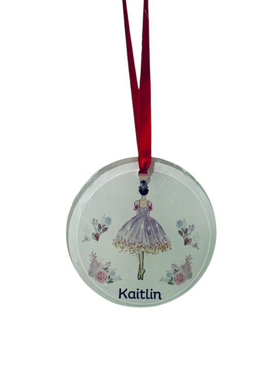 Personalized Ballerina Glass Ornament