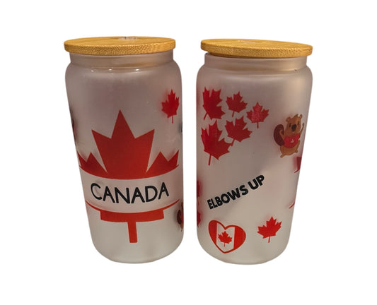 Canada Elbows Up Glass Tumbler